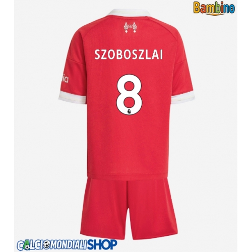 Maglie da calcio Liverpool Dominik Szoboszlai #8 Prima Maglia Bambino 2025-26 Manica Corta + Pantaloni corti)